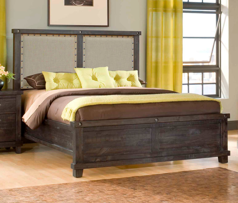 Yosemite King-size Upholstered Panel Bed in Cafe