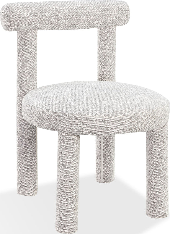 Addison Modern Dining Chair in Cotton Ball Boucle
