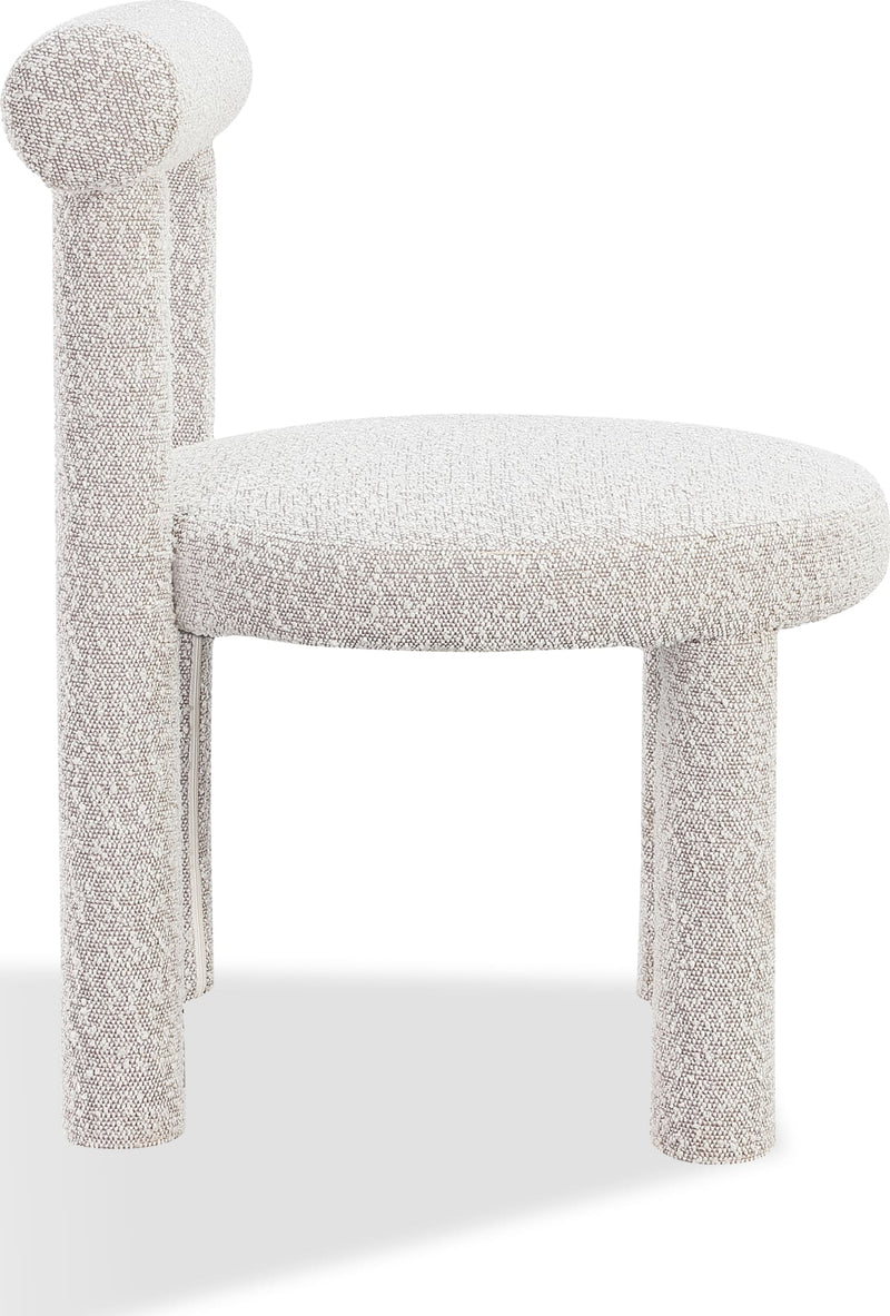Addison Modern Dining Chair in Cotton Ball Boucle