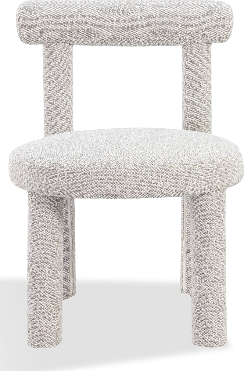 Addison Modern Dining Chair in Cotton Ball Boucle