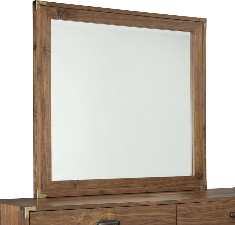 Adler Beveled Glass Mirror in Natural Walnut