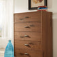 Adler Five Drawer Chest in Natural Walnut (2024)