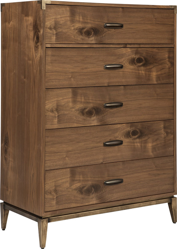 Adler Five Drawer Chest in Natural Walnut (2024)