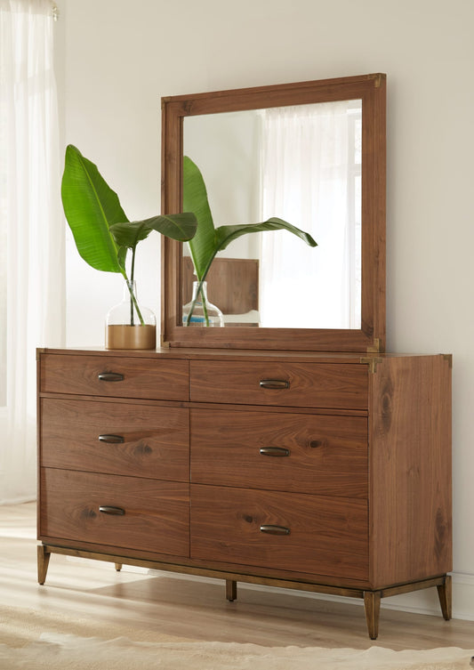 Adler Six Drawer Dresser in Natural Walnut (2024)