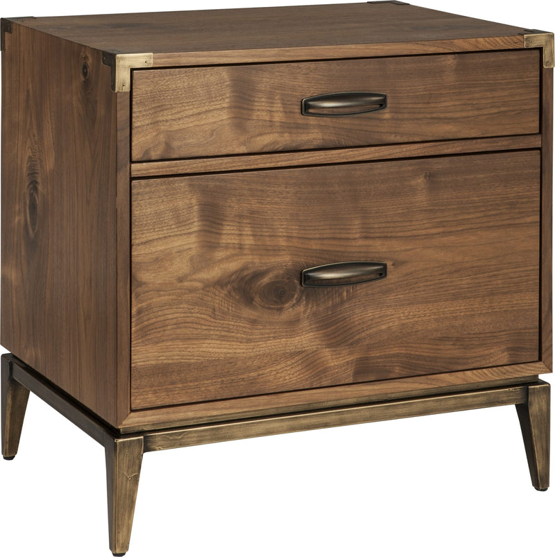 Adler Two Drawer Nightstand in Natural Walnut