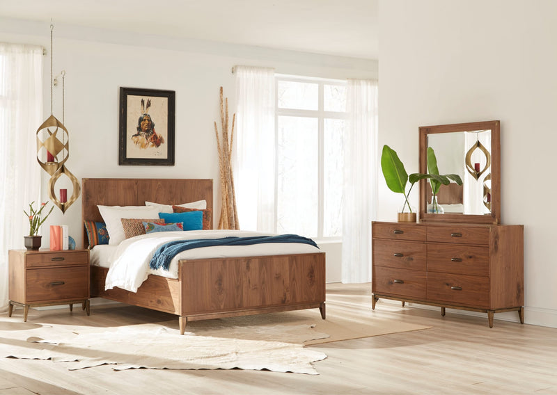 Adler Queen-size Panel Bed in Natural Walnut