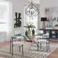 Aere Boucle Upholstered Metal Leg Dining Chair in Ivory and Black
