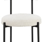 Aere Boucle Upholstered Metal Leg Dining Chair in Ivory and Black