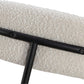 Aere Boucle Upholstered Metal Leg Dining Chair in Ivory and Black