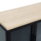 Aere Four Door Ribbed Glass, Metal and Wood Sideboard in Natural Ash and Black