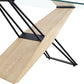 Aere Glass, Wood and Metal Rectangular Dining Table in Natural Ash and Black