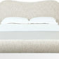 Afra Queen-size Chenille Upholstered Wood Leg Platform Bed in Chinchilla