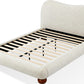 Afra Queen-size Chenille Upholstered Wood Leg Platform Bed in Chinchilla