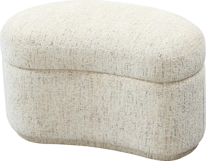 Afra Fully Upholstered Storage Ottoman in Chinchilla