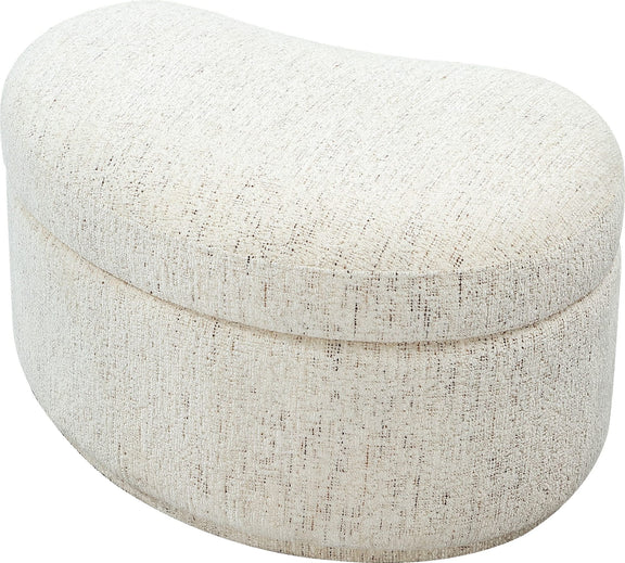 Afra Fully Upholstered Storage Ottoman in Chinchilla
