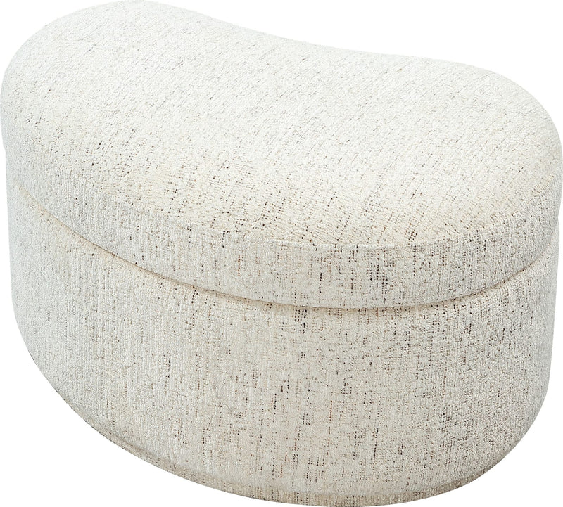 Afra Fully Upholstered Storage Ottoman in Chinchilla