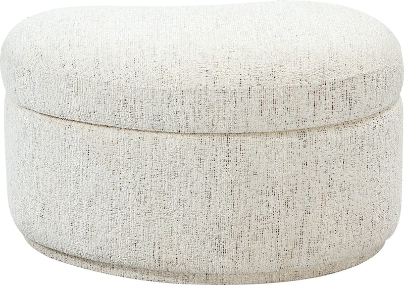 Afra Fully Upholstered Storage Ottoman in Chinchilla