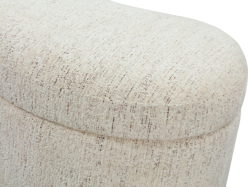 Afra Fully Upholstered Storage Ottoman in Chinchilla