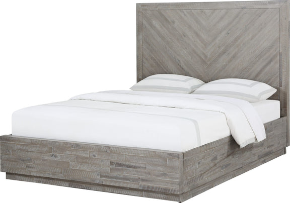 Alexandra Queen-Size Solid Wood Storage Bed in Rustic Latte