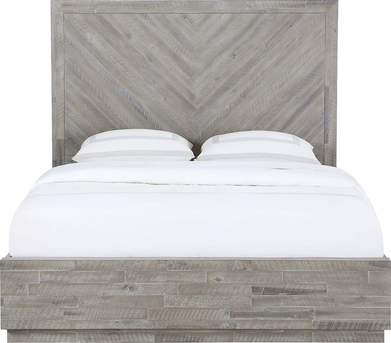 Alexandra Queen-Size Solid Wood Storage Bed in Rustic Latte