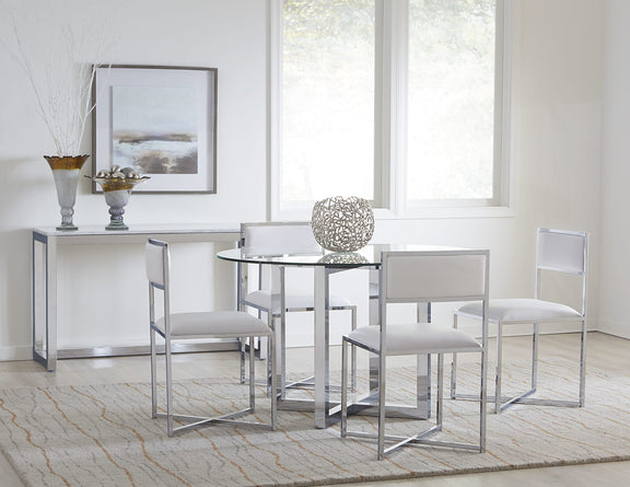 Amalfi 48 inch Round Glass Top Dining Table