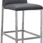 Amalfi Metal Back Bar Stool in Cobalt Leather