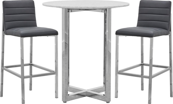 Amalfi Metal Back Bar Stool in Cobalt Leather