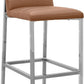 Amalfi Metal Back Bar Stool in Cognac Leather