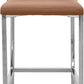 Amalfi Metal Back Bar Stool in Cognac Leather