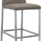 Amalfi Metal Back Bar Stool in Taupe Leather
