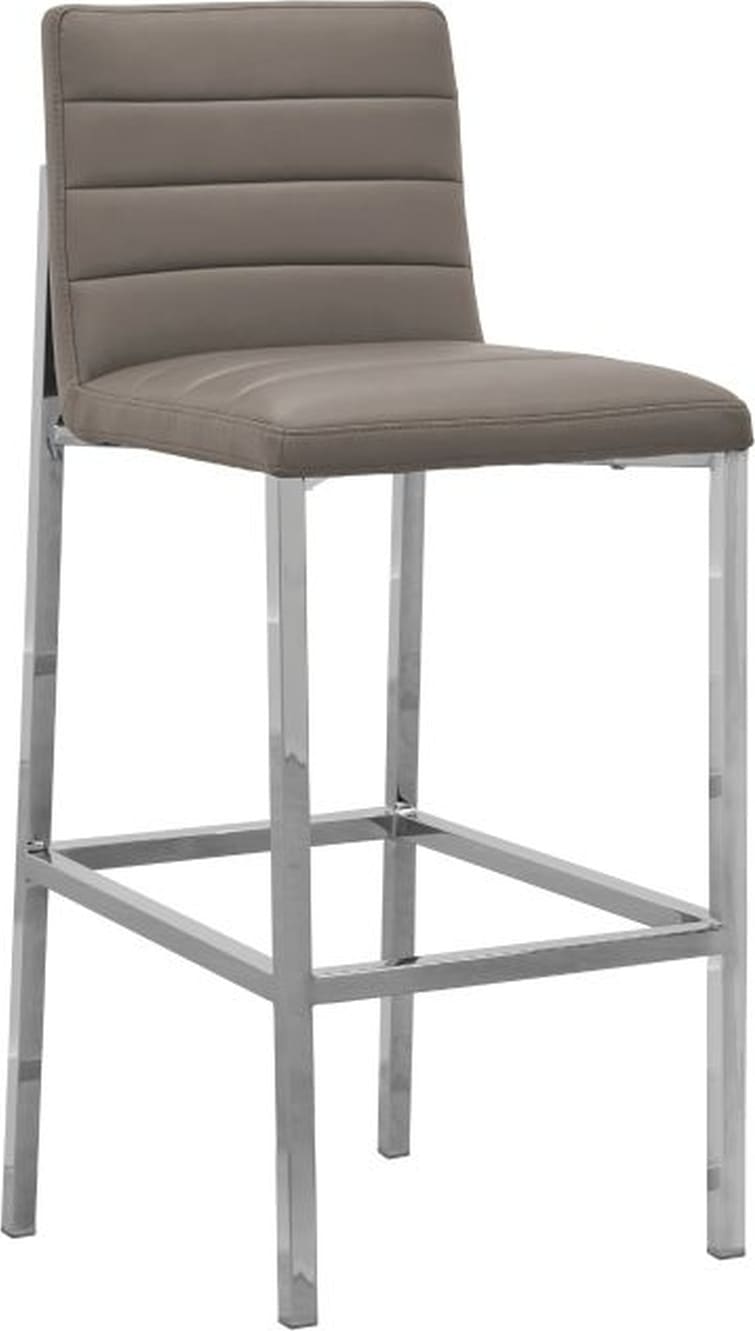 Amalfi Metal Back Bar Stool in Taupe Leather