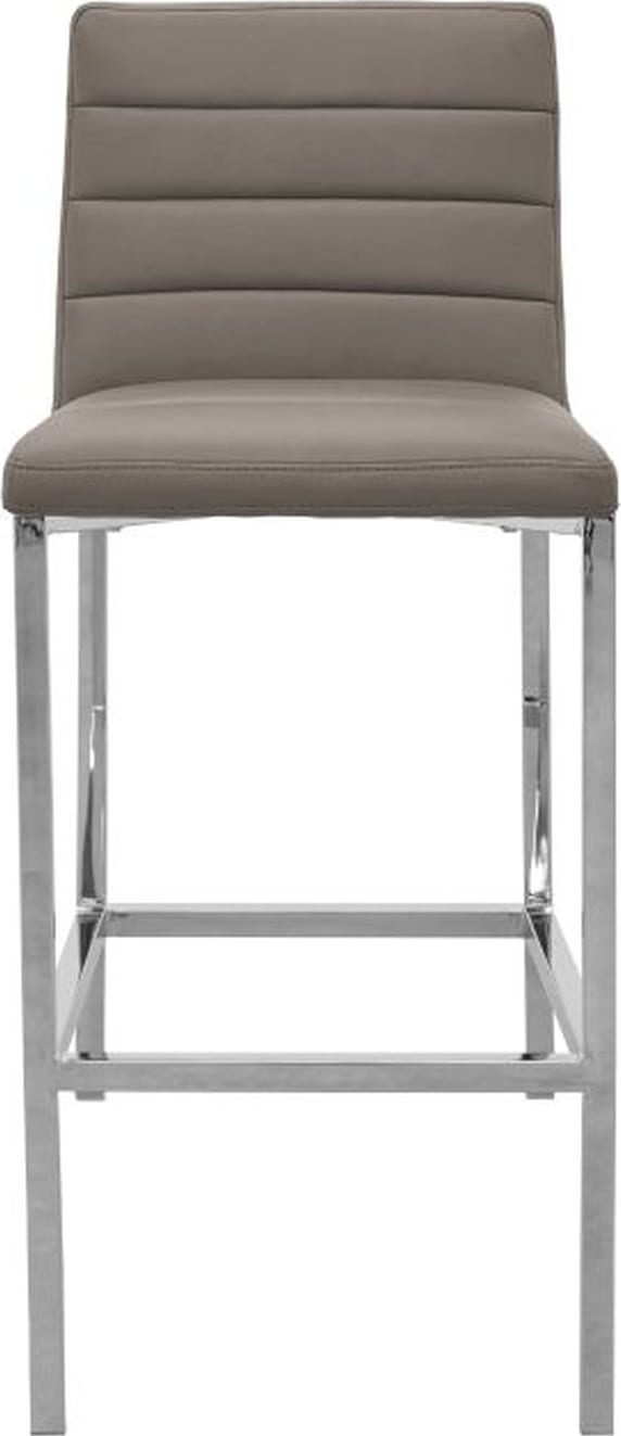 Amalfi Metal Back Bar Stool in Taupe Leather