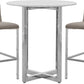 Amalfi Metal Back Bar Stool in Taupe Leather