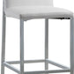Amalfi Metal Back Bar Stool in White Leather