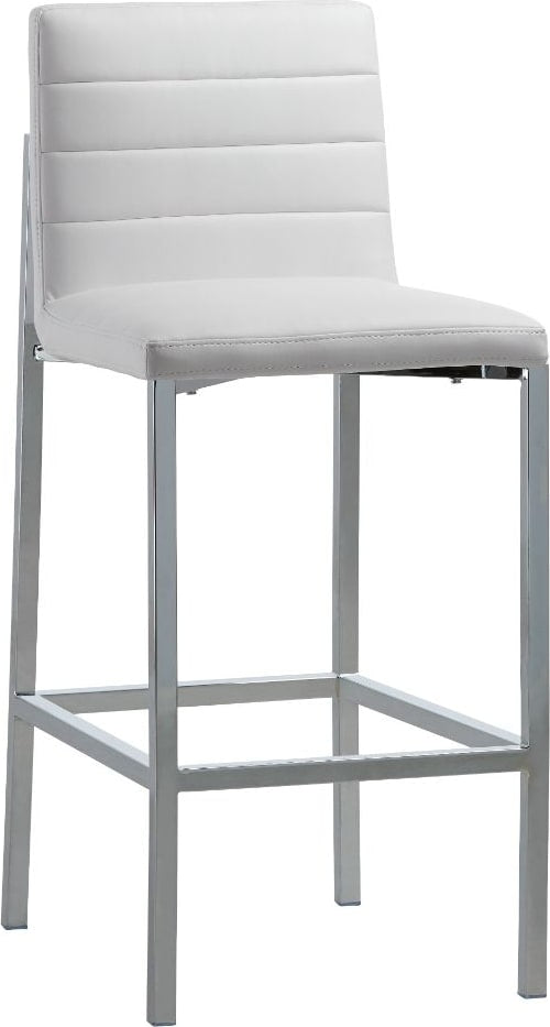 Amalfi Metal Back Bar Stool in White Leather