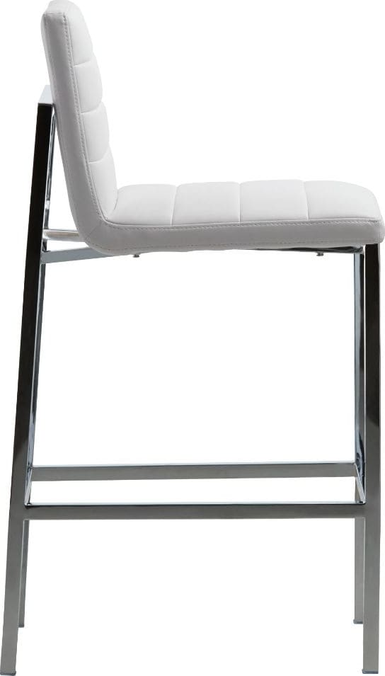 Amalfi Metal Back Bar Stool in White Leather