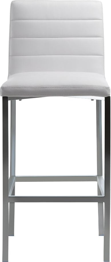 Amalfi Metal Back Bar Stool in White Leather