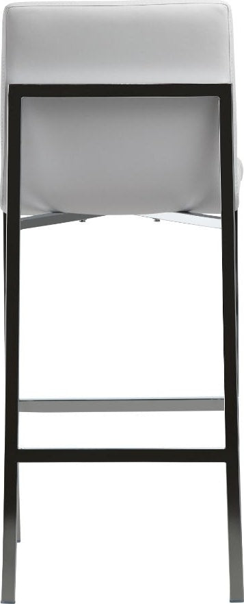 Amalfi Metal Back Bar Stool in White Leather