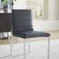 Amalfi Metal Back Chair in Cobalt Leather