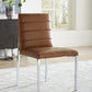 Amalfi Metal Back Chair in Cognac Leather