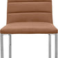Amalfi Metal Back Chair in Cognac Leather