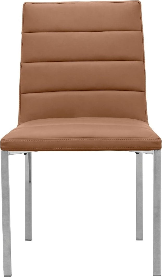 Amalfi Metal Back Chair in Cognac Leather