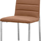 Amalfi Metal Back Chair in Cognac Leather