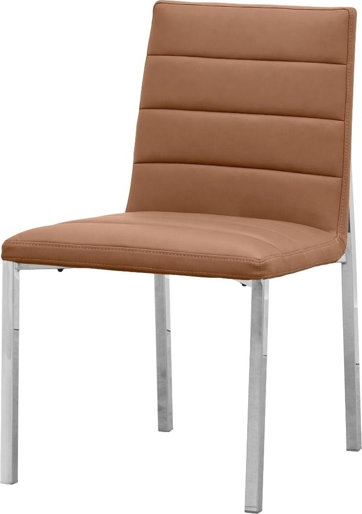 Amalfi Metal Back Chair in Cognac Leather