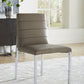 Amalfi Metal Back Chair in Taupe Leather