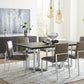 Amalfi Metal Back Chair in Taupe Leather
