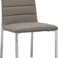 Amalfi Metal Back Chair in Taupe Leather