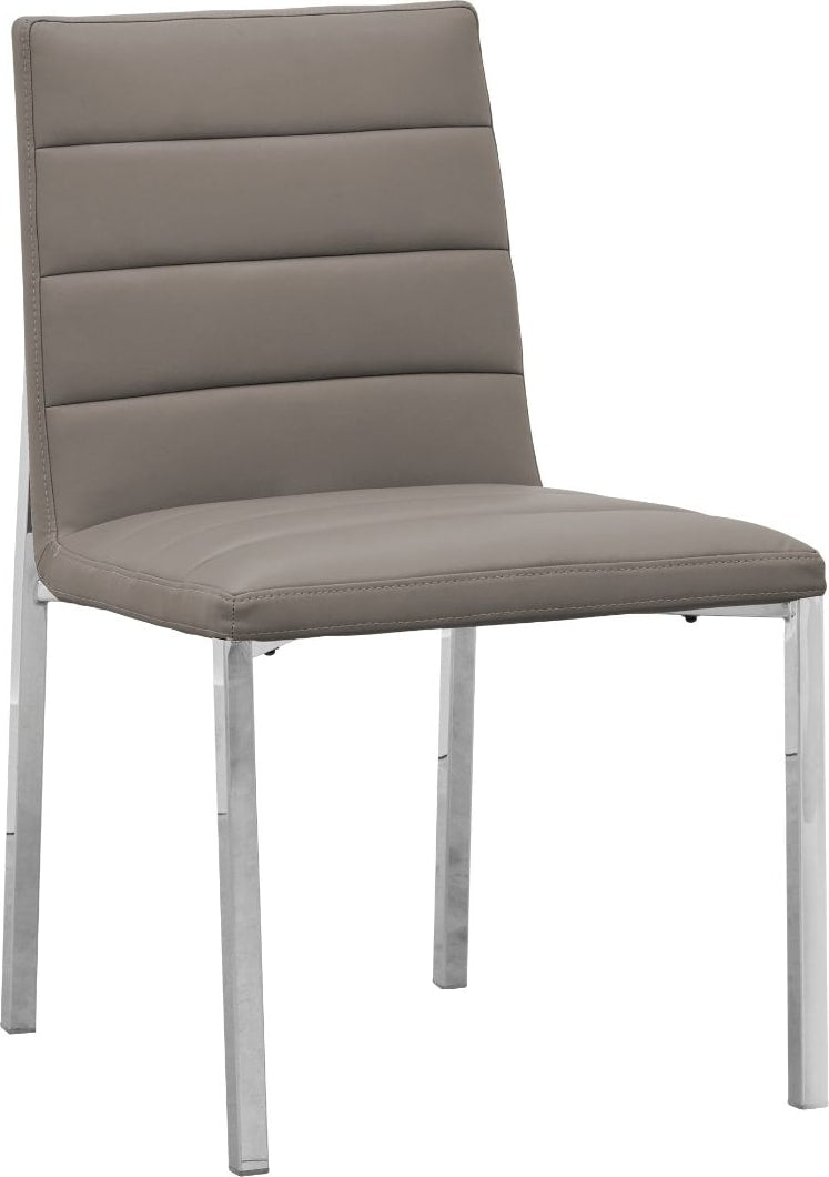 Amalfi Metal Back Chair in Taupe Leather
