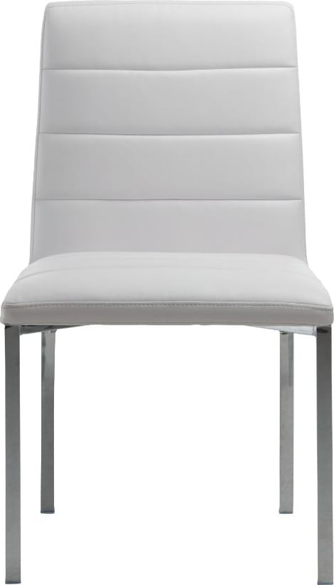 Amalfi Metal Back Chair in White Leather