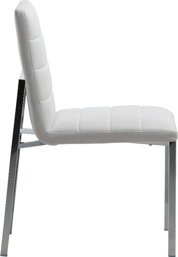 Amalfi Metal Back Chair in White Leather